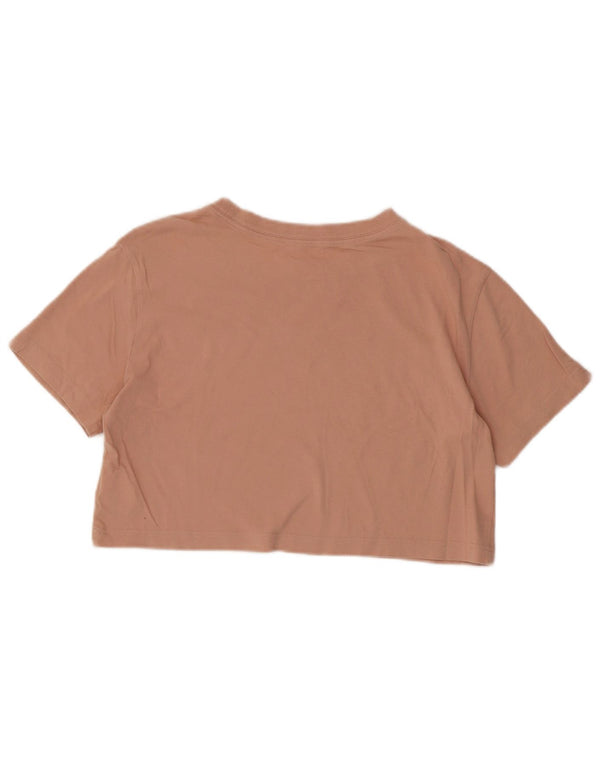 Женская укороченная футболка свободного кроя с графическим рисунком Nike UK 6 XS, розовый хлопок