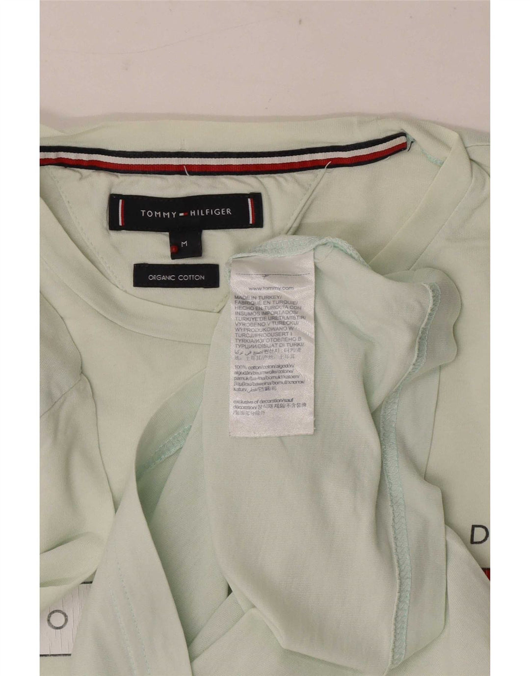 Мужская футболка с рисунком Tommy Hilfiger, хлопковый топ среднего зеленого цвета