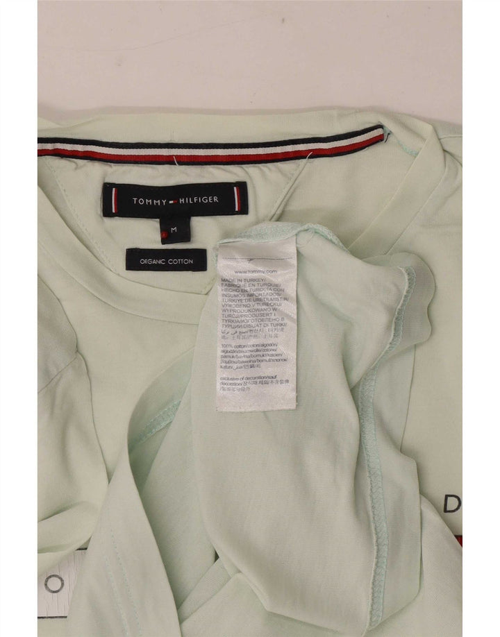 Мужская футболка с рисунком Tommy Hilfiger, хлопковый топ среднего зеленого цвета