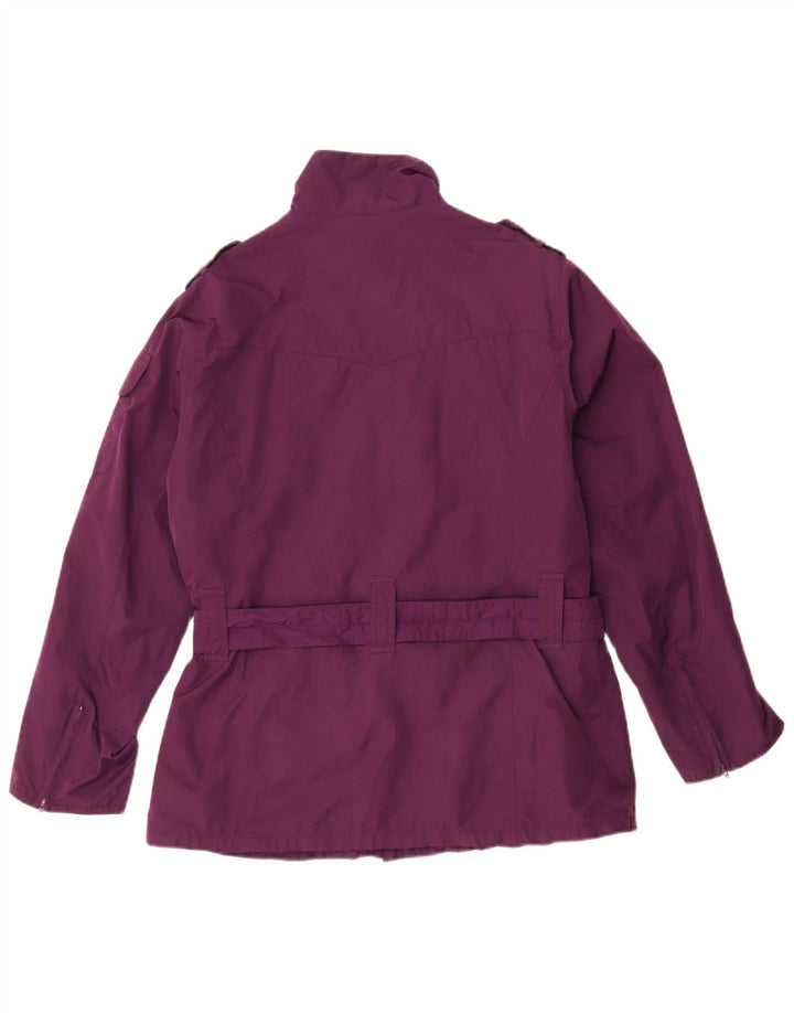 Женская куртка в стиле милитари Barbour UK 12, средний фиолетовый полиэстер