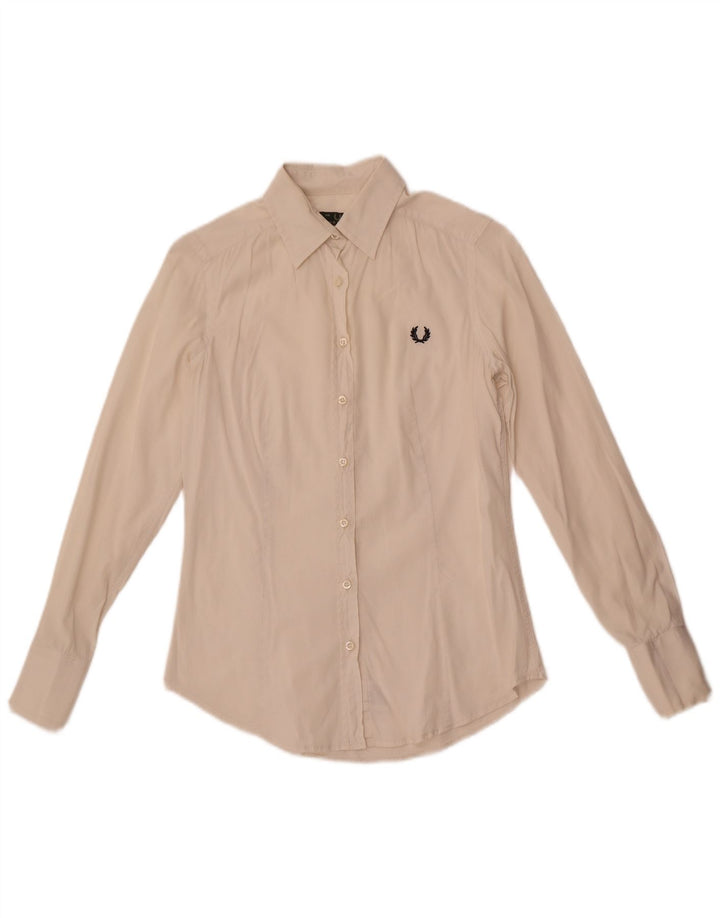 Женская рубашка Fred Perry UK 10, маленькая, белый хлопок