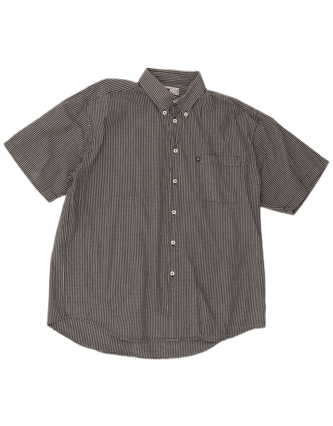 FILA Мужская рубашка с коротким рукавом XL, черная клетка, хлопок