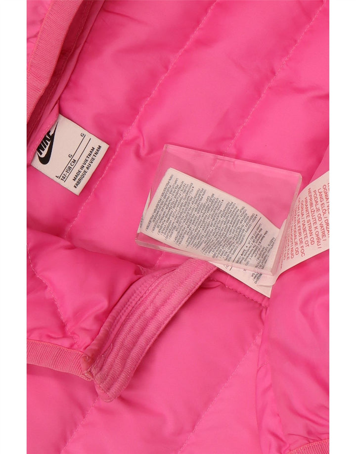 Утепленная куртка Nike с капюшоном для мальчиков 12–13 лет, большая розовая полиэстер