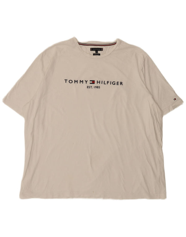 Tommy Hilfiger Mens Tall Graphic T-Shirt Top 4XL White Cotton