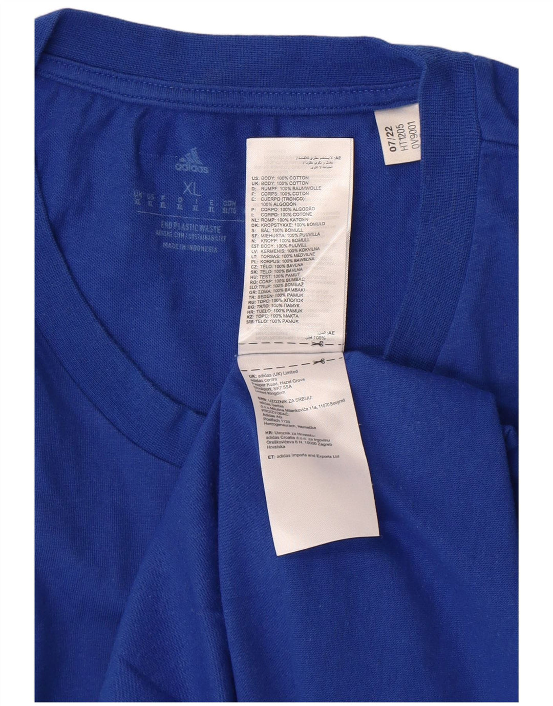 Мужская футболка с рисунком ADIDAS Top XL, синяя, хлопок