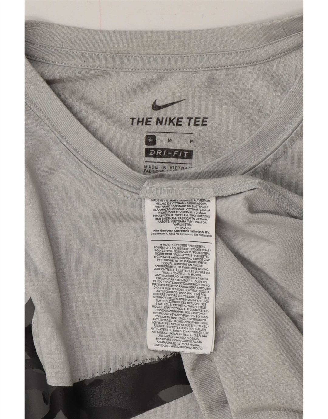 Мужская футболка Nike Dri Fit с графикой, верх из полиэстера среднего серого цвета