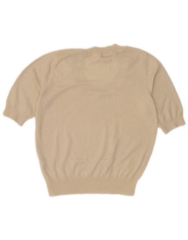 Женская блузка с коротким рукавом Zara UK 12 Medium Off White Nylon