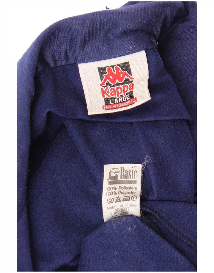 KAPPA Мужской спортивный костюм с графическим рисунком, верхняя куртка, большой темно-синий, с цветными блоками