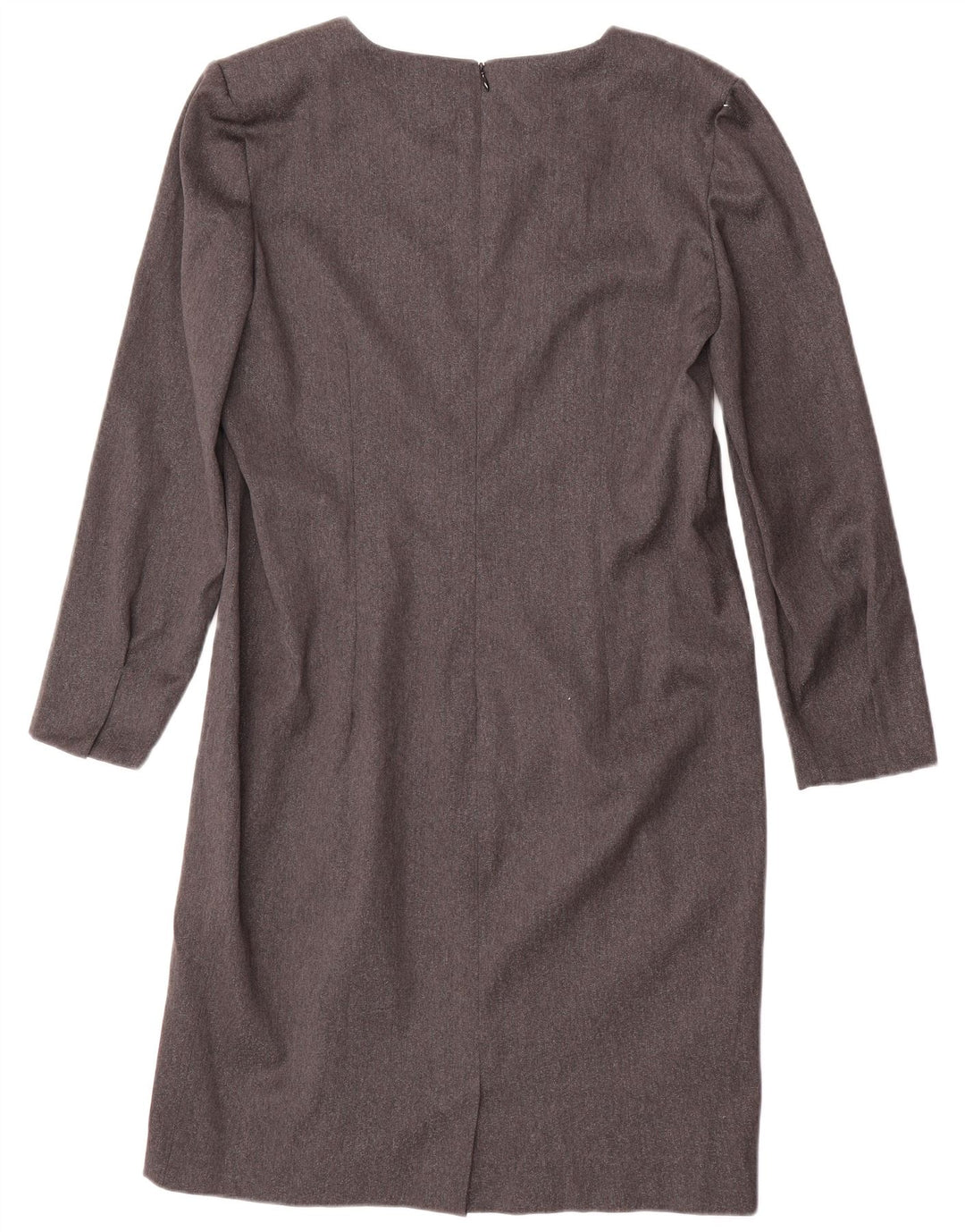 Женское платье прямого кроя Vanita с длинными рукавами, Великобритания 14, большой размер, серая шерсть