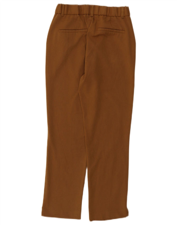 Женские укороченные брюки Zara, маленькие W26 L24, коричневые