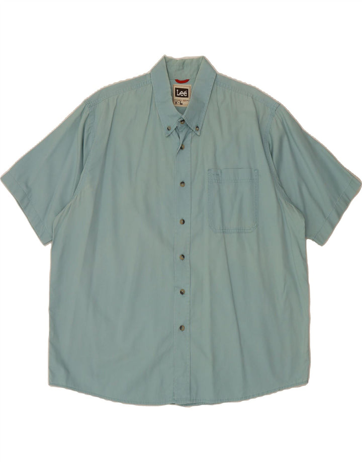 LEE Mens Short Sleeve Shirt XL Blue Vintage Lee and Second-Hand Lee from Messina Hembry 