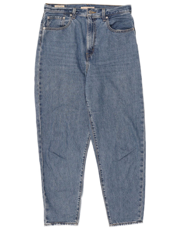 Женские зауженные джинсы свободного кроя с завышенной талией Levi's W30 L29, синий хлопок