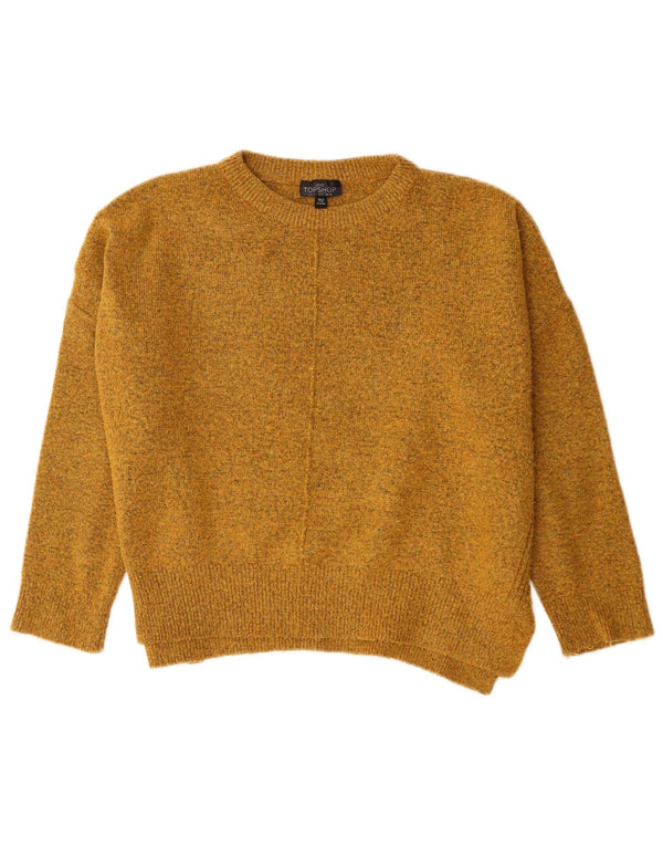 Женский свободный джемпер с круглым вырезом Topshop UK 10, маленький желтый цвет