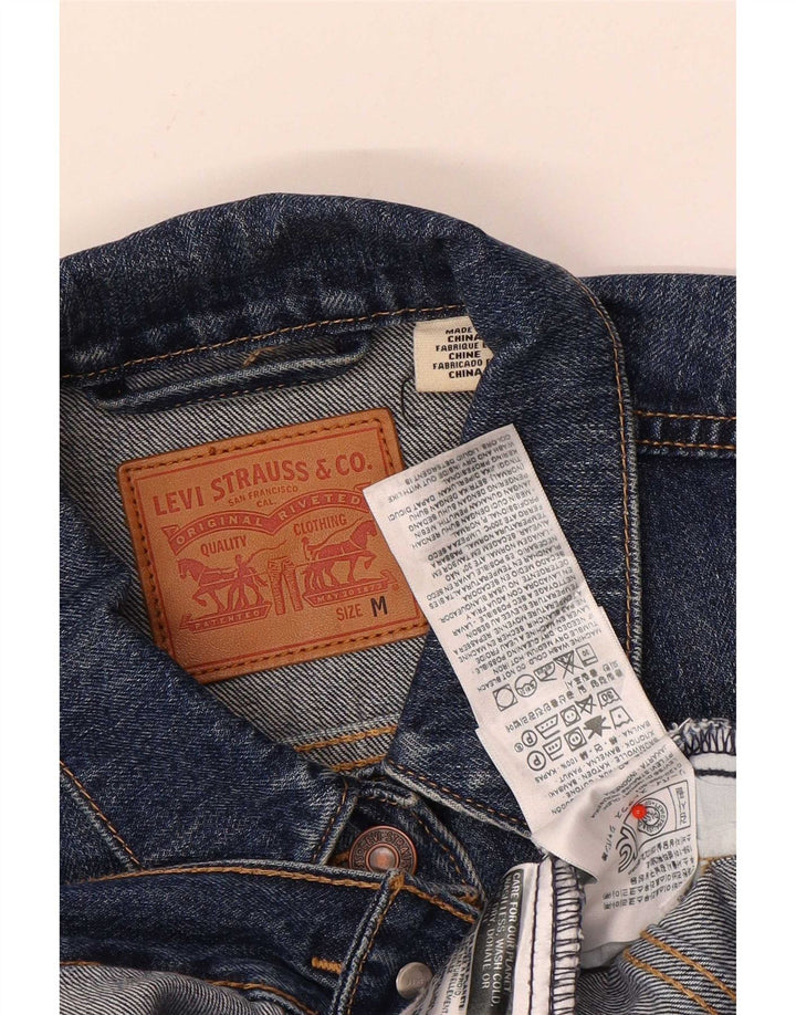 Женская джинсовая куртка Levi's UK 14, хлопок среднего синего цвета