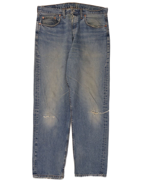 Мужские потертые прямые джинсы Levi's W36 L32, синий хлопок