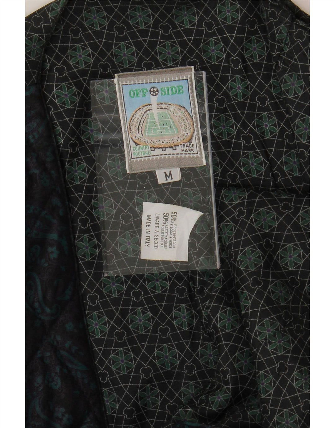 VINTAGE Mens Quilted Waistcoat Medium Navy Blue Paisley Viscose Vintage Vintage and Second-Hand Vintage from Messina Hembry 