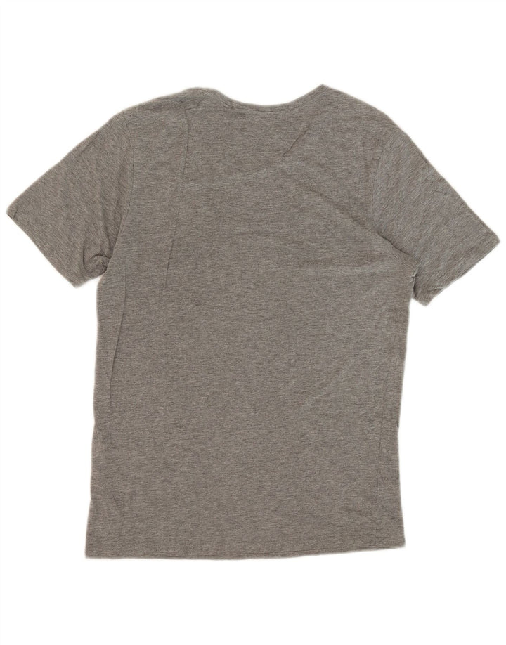 Мужская футболка с рисунком JACK & JONES, хлопковый топ среднего серого цвета с крапинками