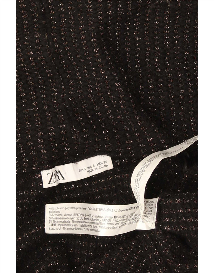 Женский удлиненный открытый кардиган Zara UK 10, маленький черный полиэстер