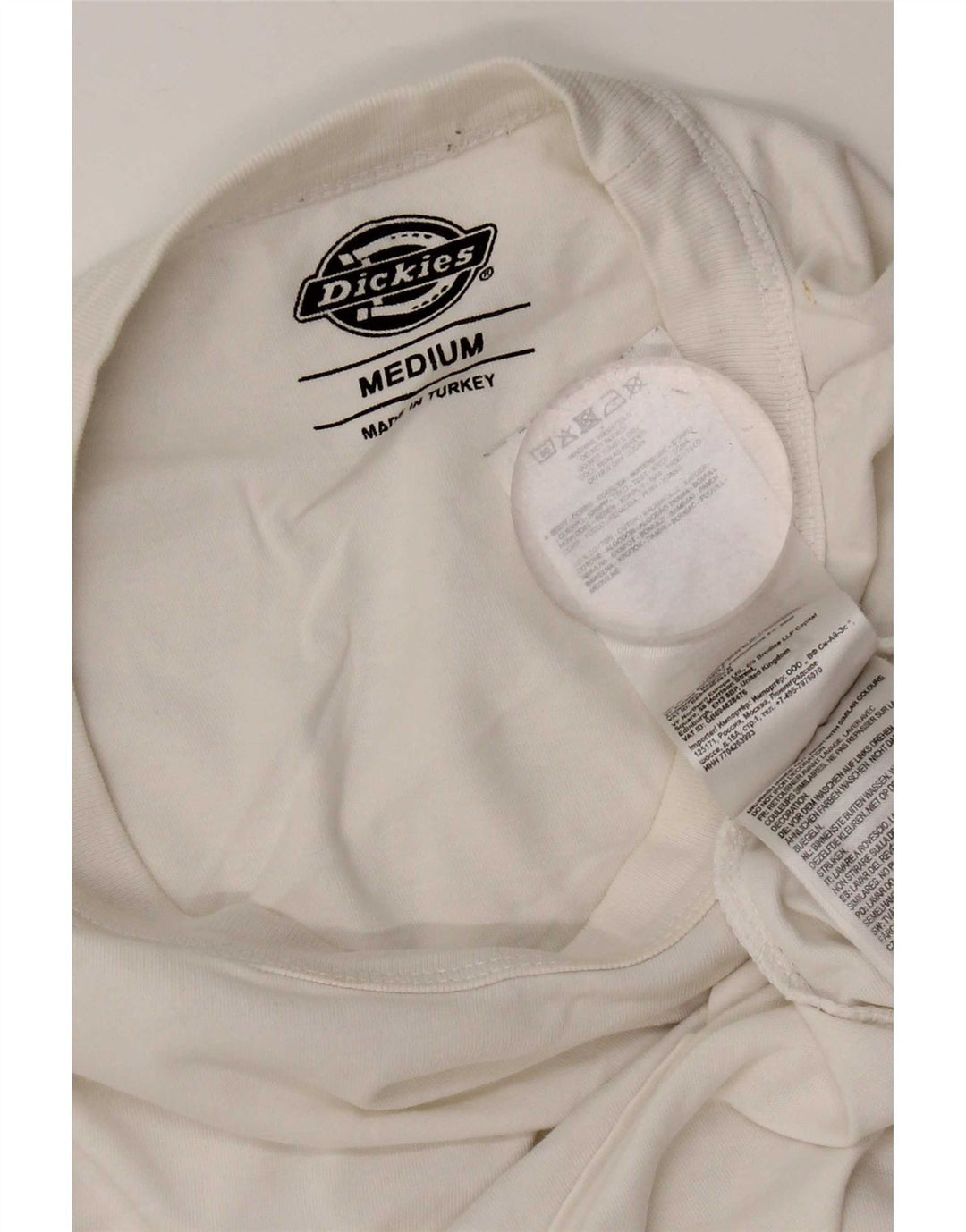 Мужская футболка Dickies Top среднего размера из белого хлопка