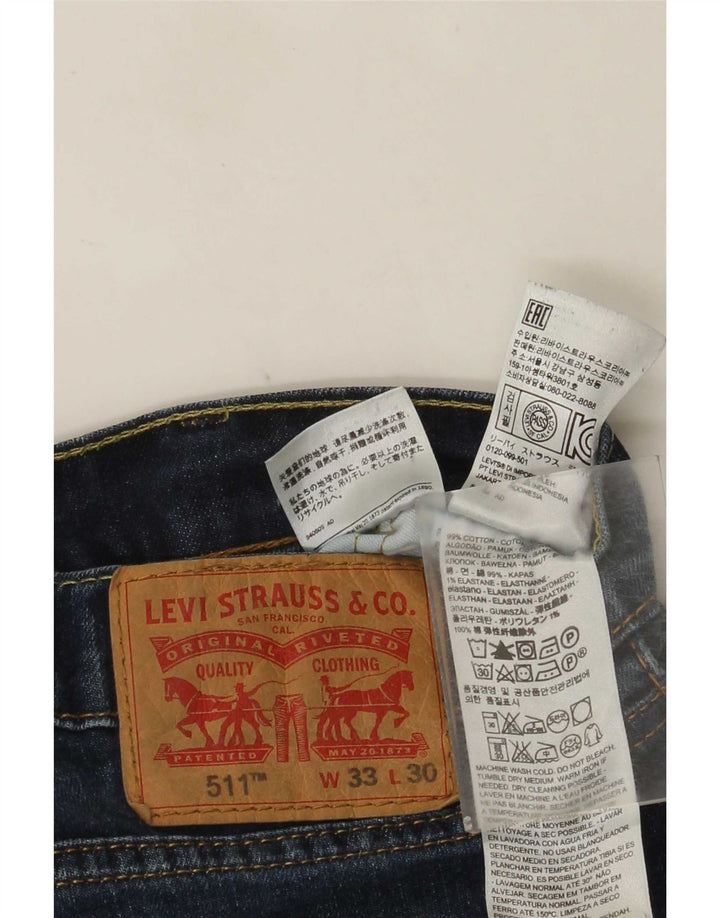 Мужские джинсы Levi's 511 Slim W33 L30 Темно-синие, хлопок
