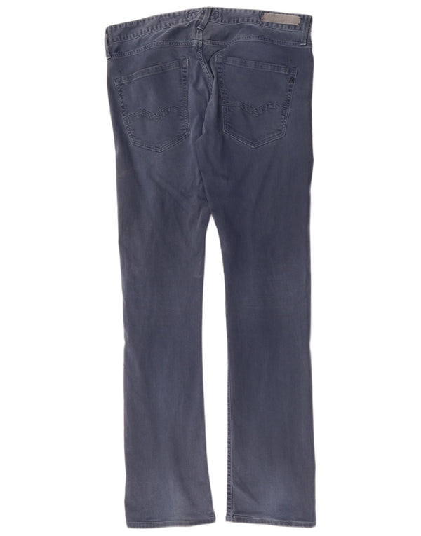 REPLAY Мужские прямые повседневные брюки Waitom W34 L34, темно-синие, хлопковые