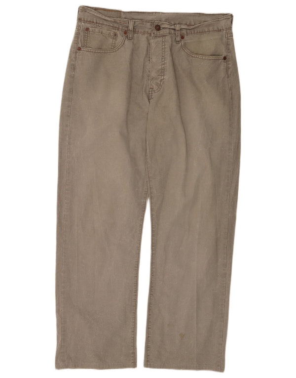 Мужские прямые джинсы Levi's 401 W33 L28 серые, хлопок