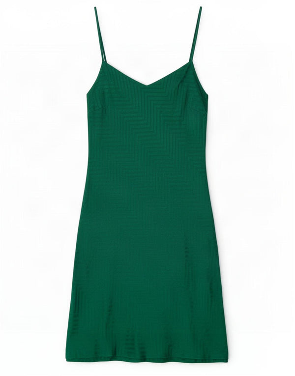Женское платье-комбинация Topshop UK 8, маленькое зеленое с шевроном, вискоза