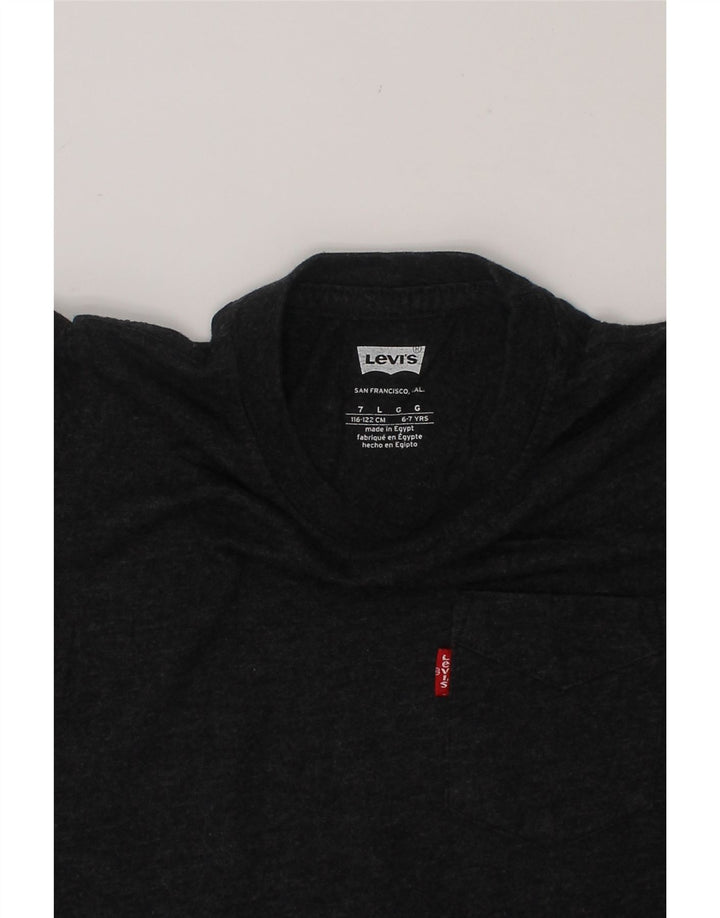 LEVI'S Boys T-Shirt Top 6-7 Years Large Grey Cotton Vintage Levi's and Second-Hand Levi's from Messina Hembry 