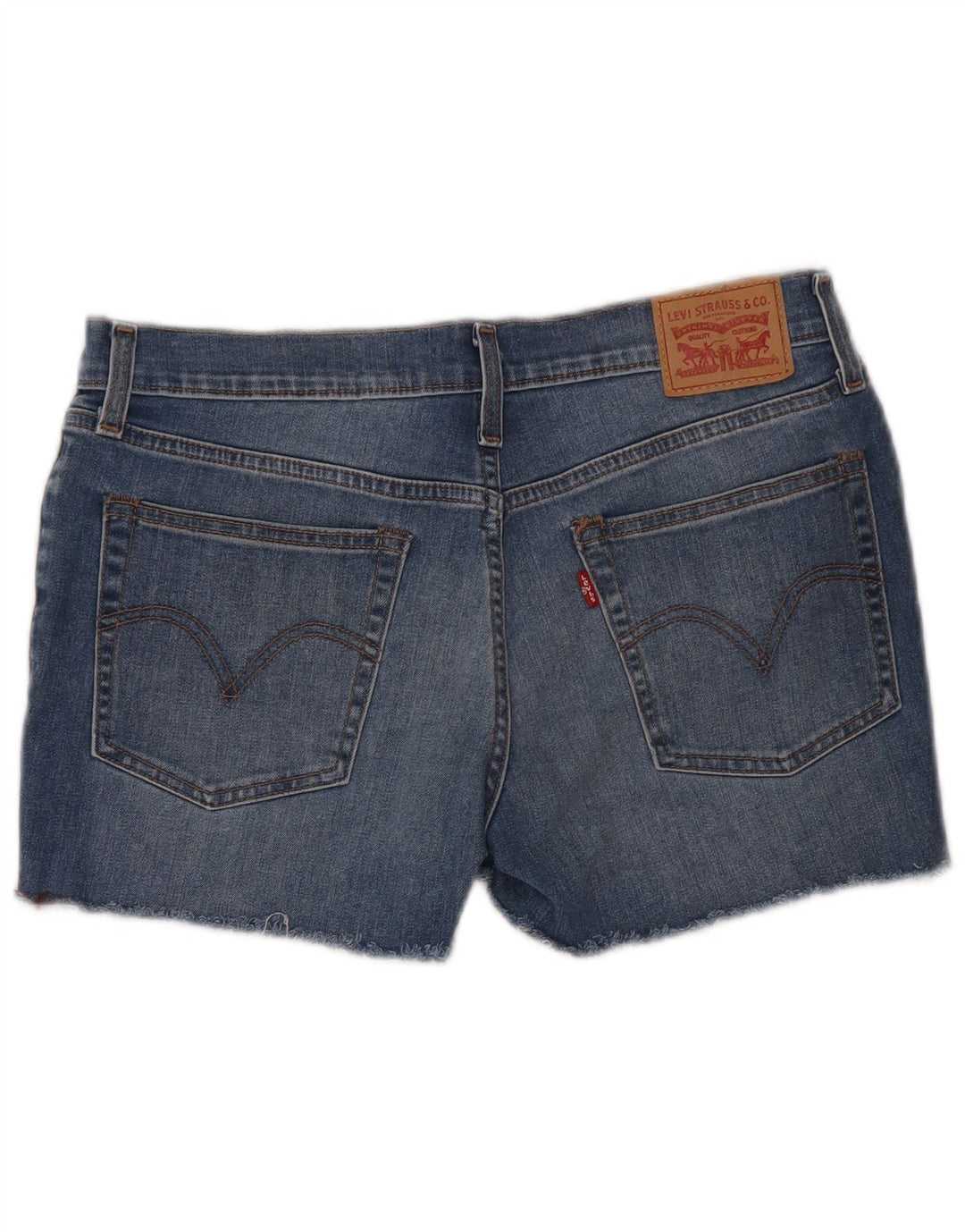 Женские джинсовые шорты Levi's W29, хлопковые, среднего синего цвета