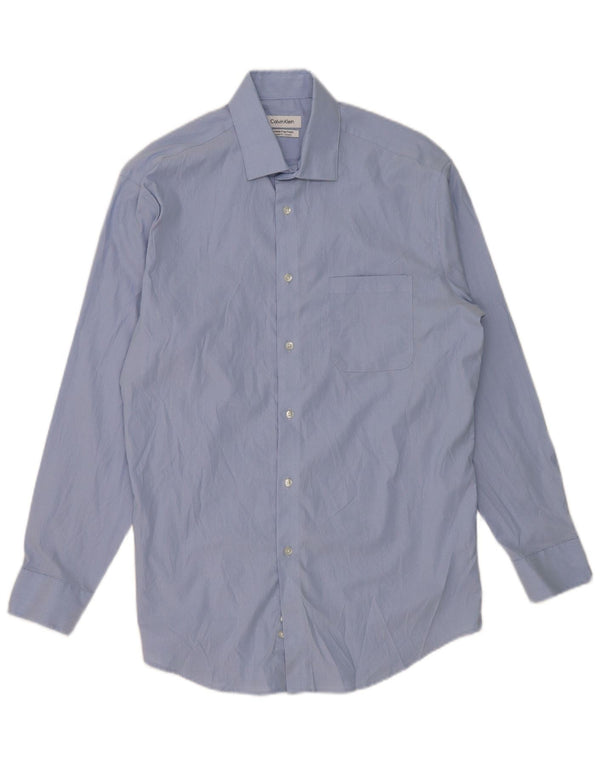 CALVIN KLEIN Mens Stretch Shirt Size 15-15 1/2 Medium Blue Striped