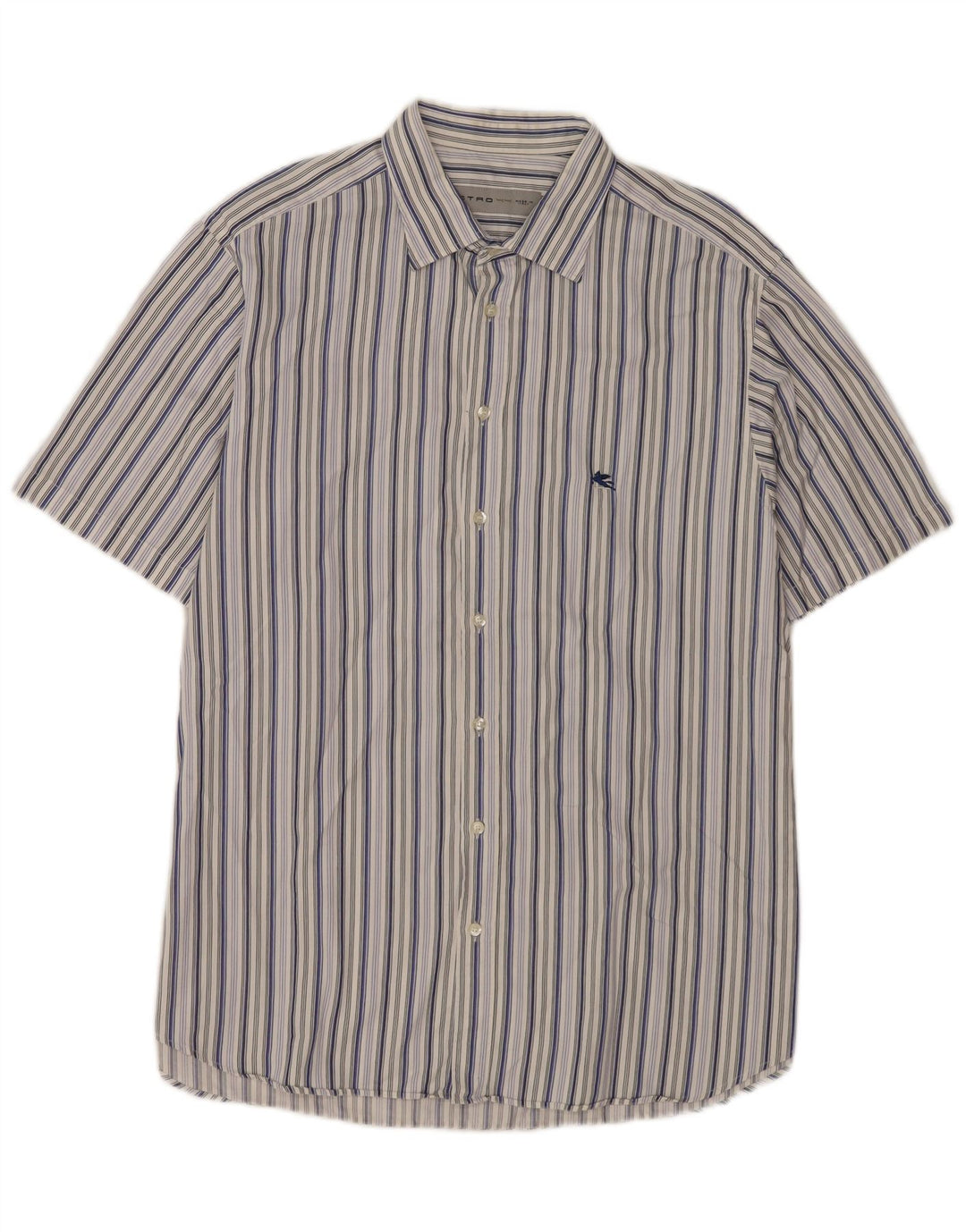 Мужская рубашка с коротким рукавом Etro, размер 44 XL, в разноцветную полоску
