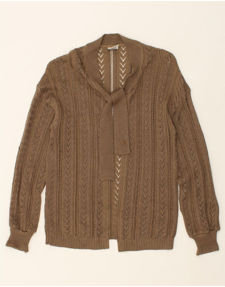 LUCIA Womens Cardigan Sweater UK 12 Medium Brown Viscose Vintage Lucia and Second-Hand Lucia from Messina Hembry 