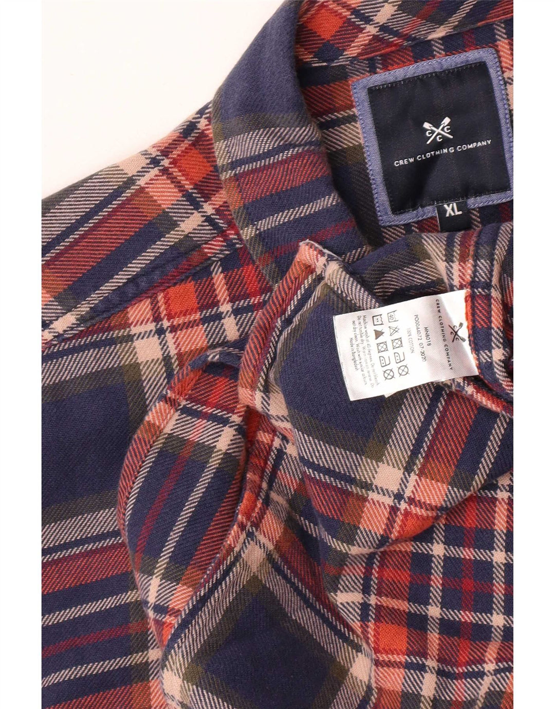 Crew Clothing Мужская фланелевая рубашка XL в разноцветную клетку из хлопка