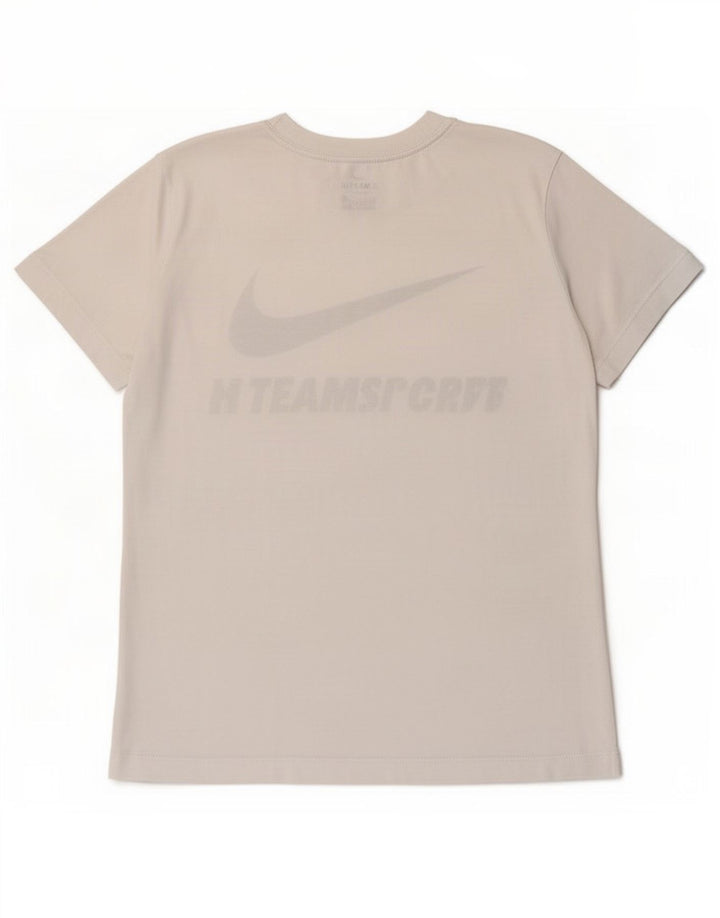 Женская футболка с рисунком Nike Dri Fit Top UK 12, средний белый полиэстер