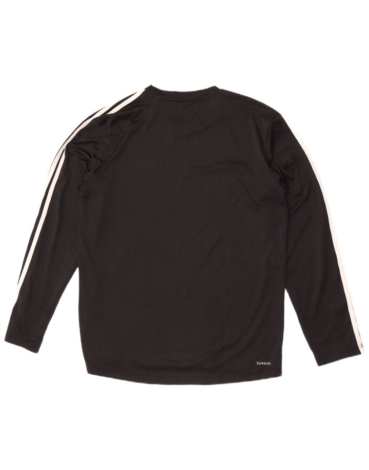 Мужской топ Adidas Climalite с длинным рукавом, большой черный полиэстер