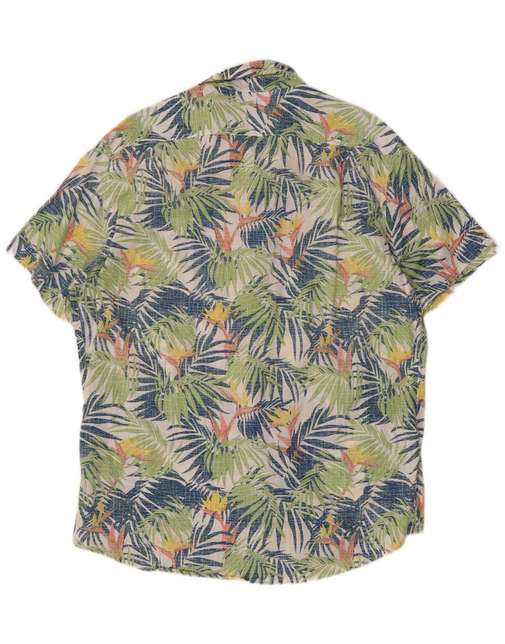 Izod Мужская рубашка с коротким рукавом с соленой водой, большой разноцветный хлопок с цветочным принтом