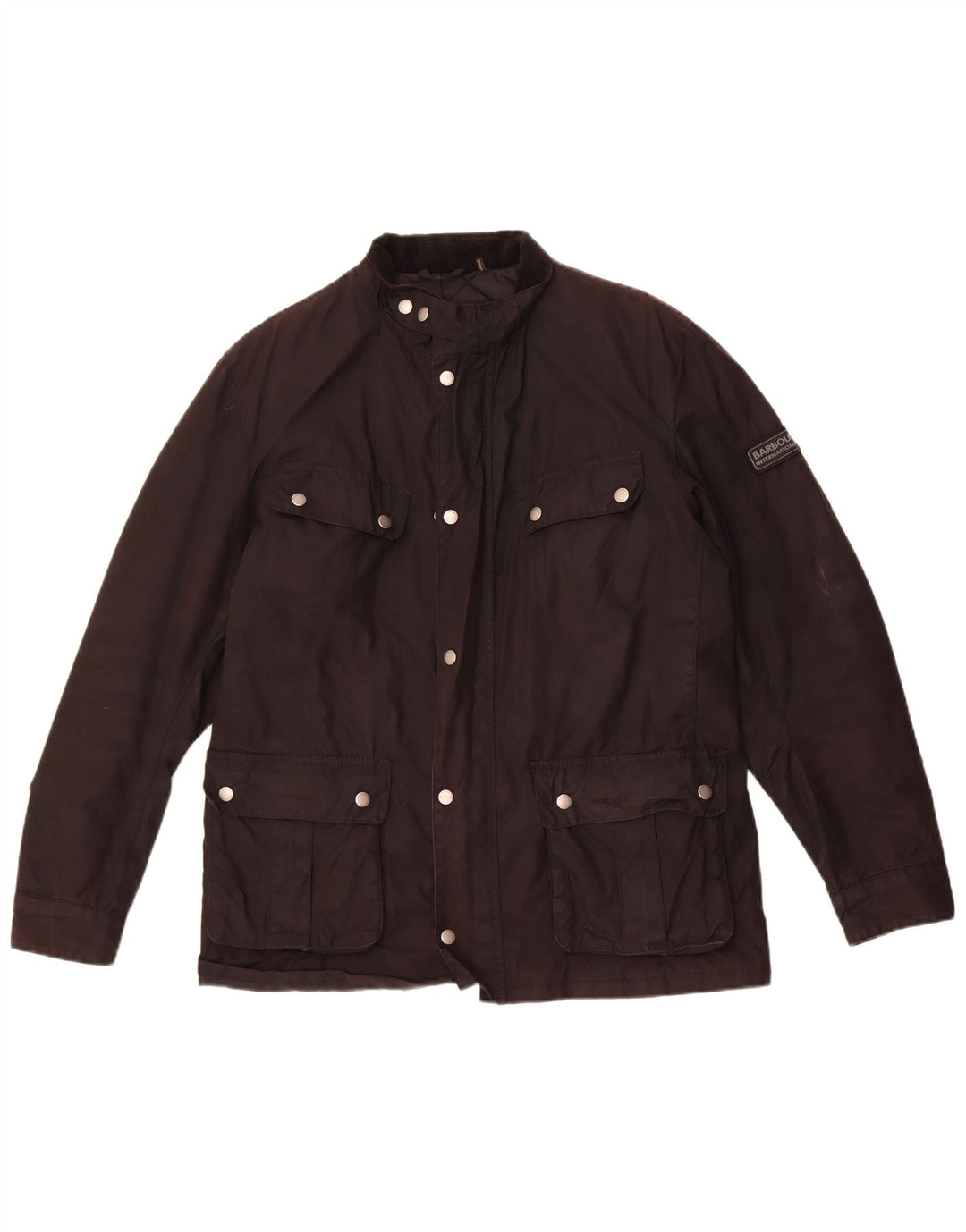 Мужская куртка Barbour из вощеного хлопка UK 40, большая черная хлопковая ткань