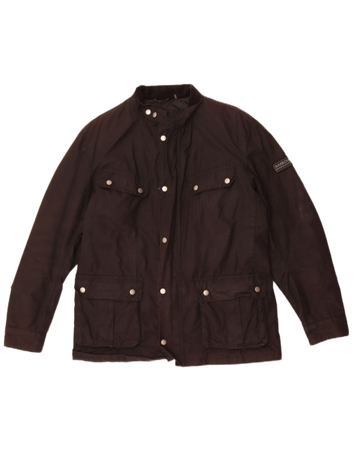 Мужская куртка Barbour из вощеного хлопка UK 40, большая черная хлопковая ткань