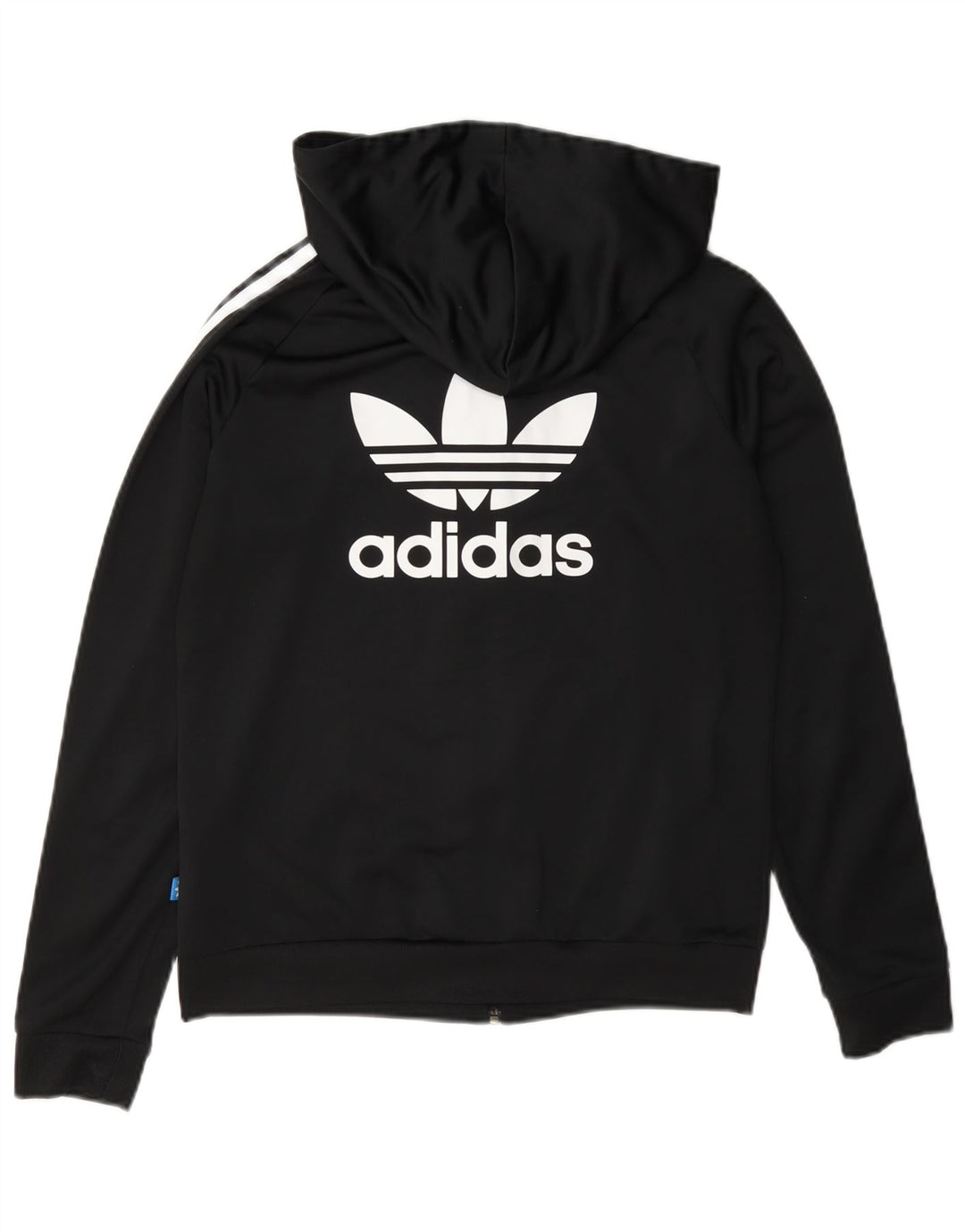 Женский свитер с капюшоном Adidas на молнии с графическим рисунком UK 12, средний черный, полиэстер