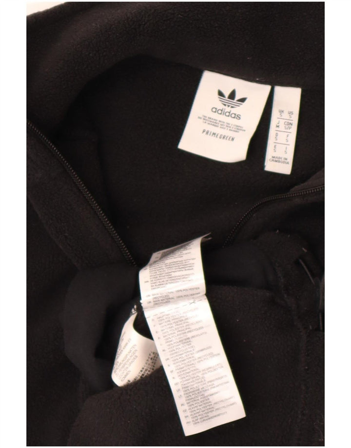 Мужской флисовый джемпер Adidas с воротником на молнии, маленький черный, полиэстер