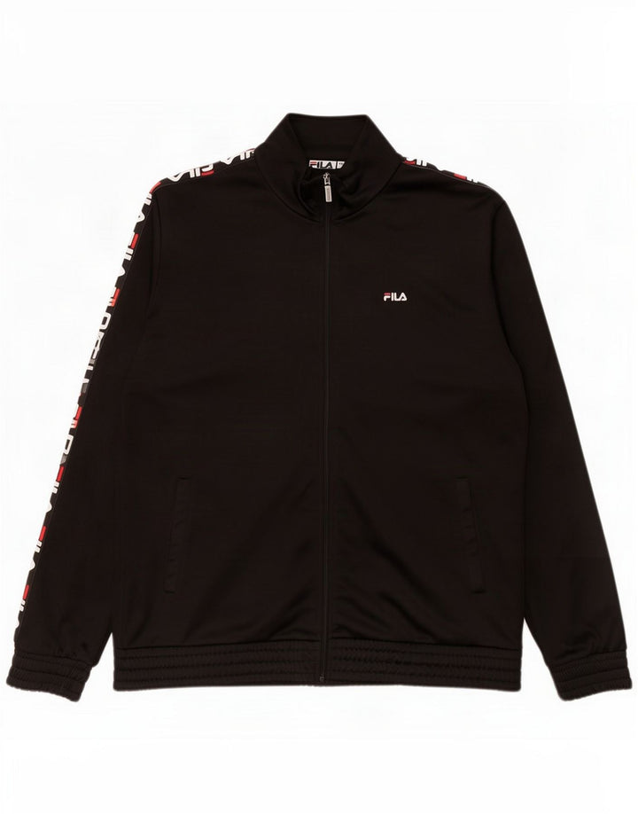Fila Мужская спортивная куртка с графическим рисунком 2XL, черный полиэстер