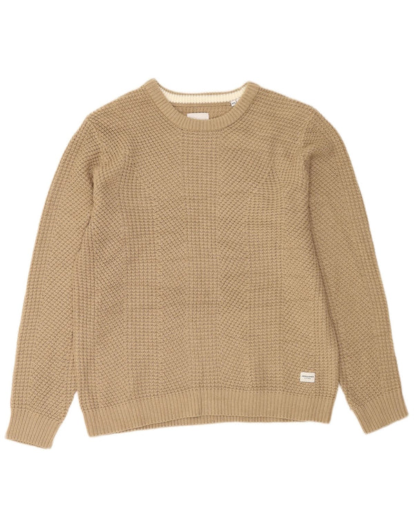 Мужской свитер с круглым вырезом Jack & Jones 2XL, бежевый акрил