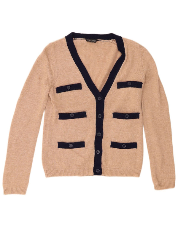 Женский кардиган Topshop UK 8, маленький бежевый акрил