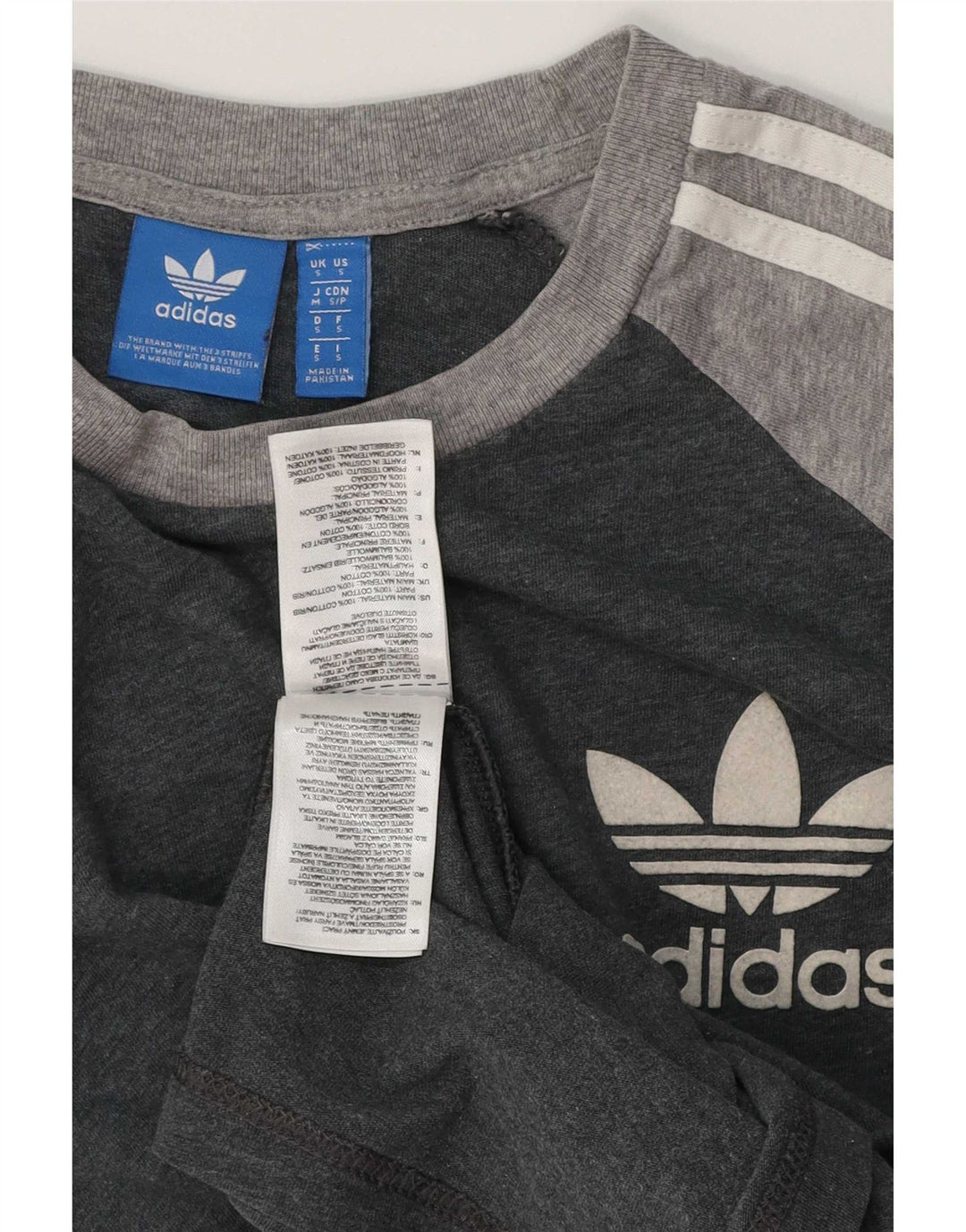 Мужская футболка Adidas Top Small Grey из хлопка с цветными блоками