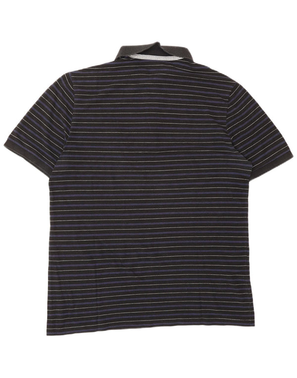 Мужская рубашка-поло Lacoste, размер 6 XL, темно-синяя полоска из лиоцелла