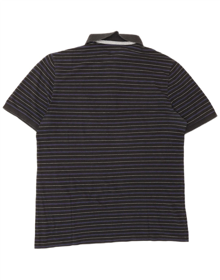 Мужская рубашка-поло Lacoste, размер 6 XL, темно-синяя полоска из лиоцелла