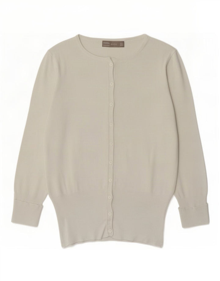 Женский кардиган Zara UK 12, средний белый вискоза