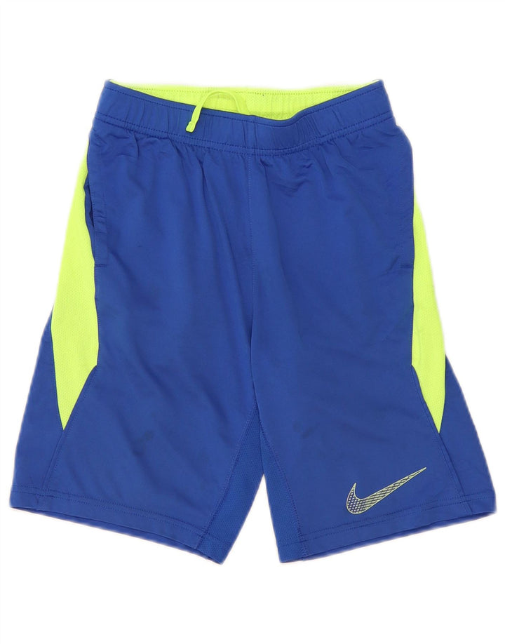Спортивные шорты Nike Dri Fit для мальчиков 8–9 лет, маленькие синие, полиэстер с цветными блоками