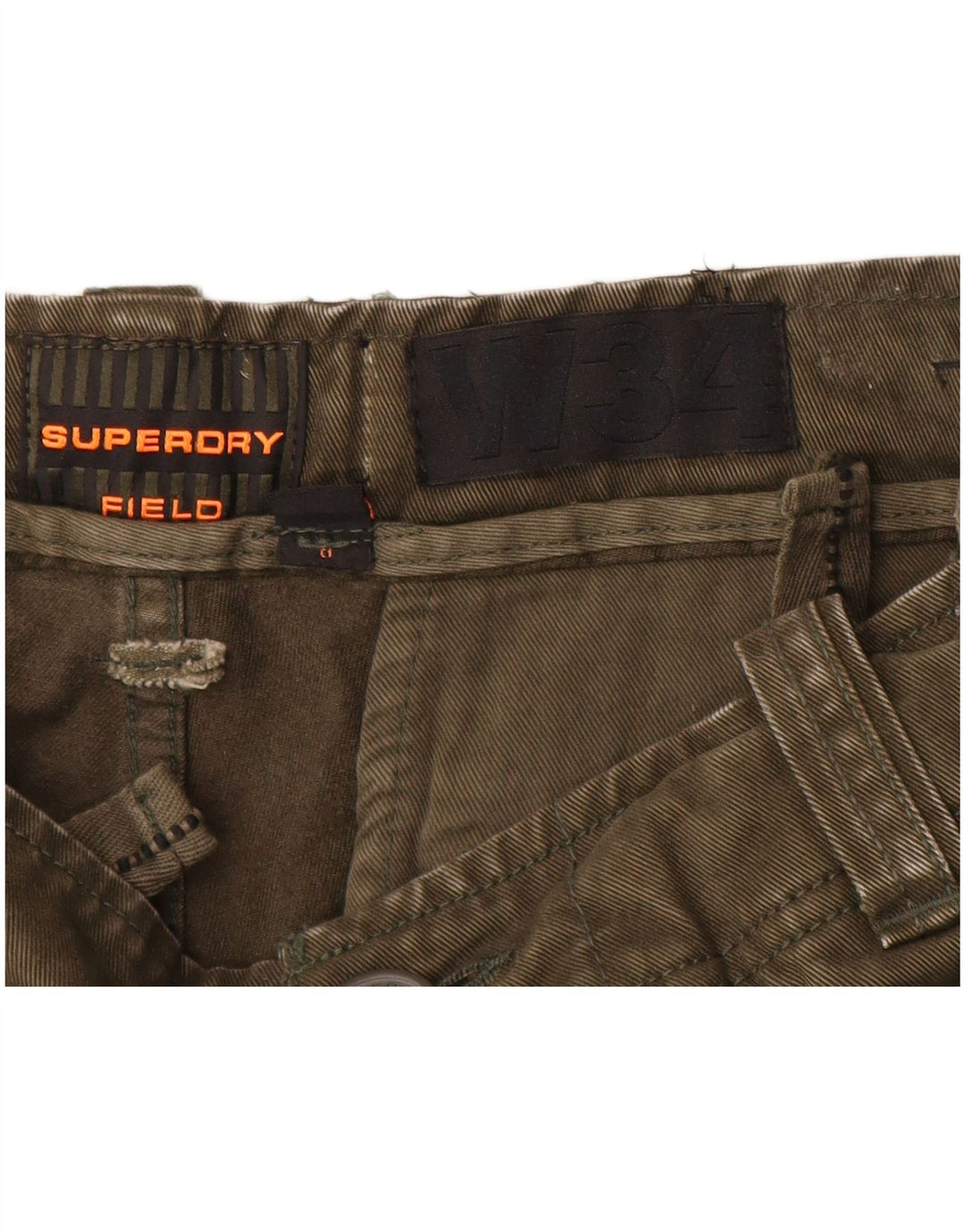 Мужские шорты карго Superdry W34, большие, цвета хаки, хлопок, армия
