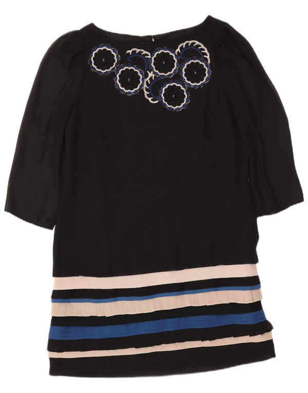 Женское платье-футляр с рукавом 3/4 MONSONON UK 12, средний черный в полоску